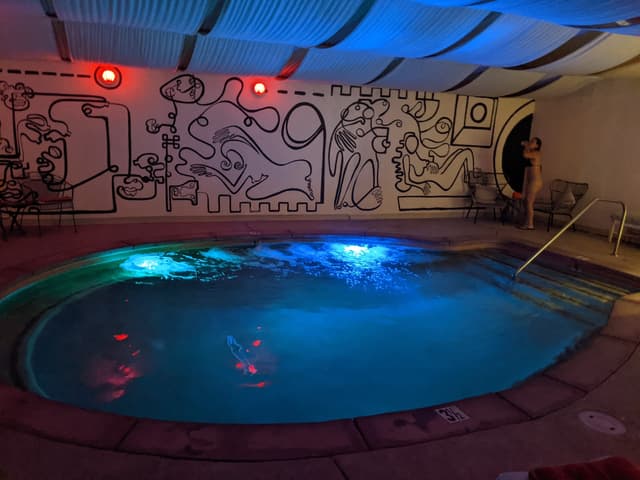 Shared indoor hot tub