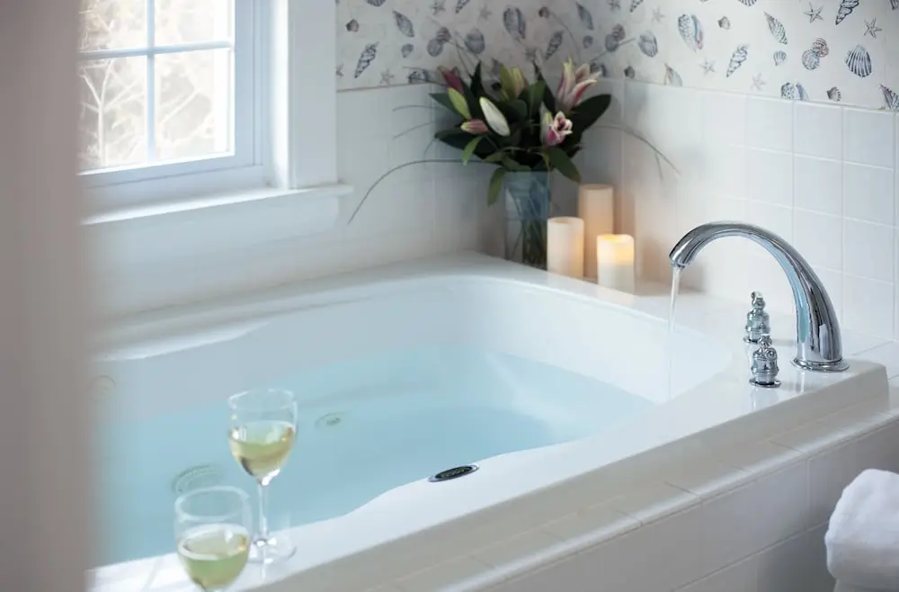 Private in-room jacuzzi tub in the King Suite at The Old Harbor Inn