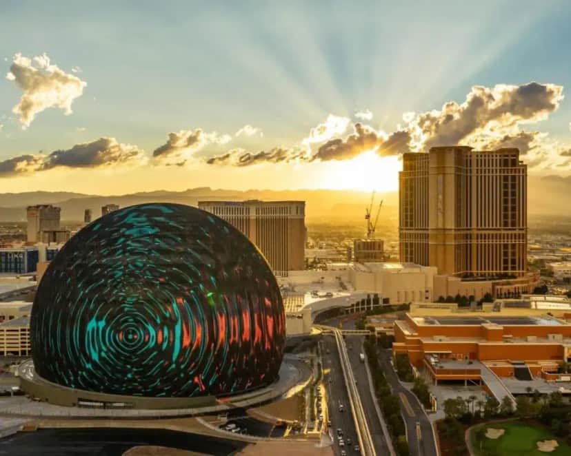 a view of a city with a large building at The Palazzo at The Venetian® in Las Vegas