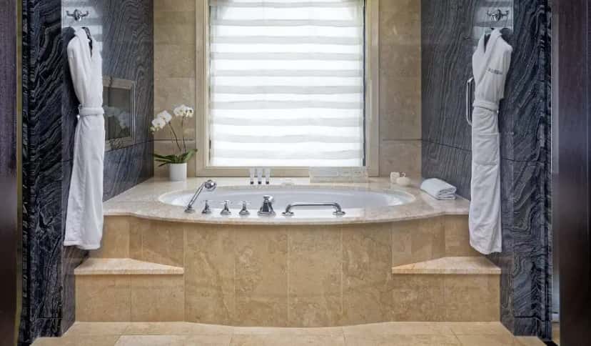 In-room hot tub at The Peninsula New York in New York City, NY
