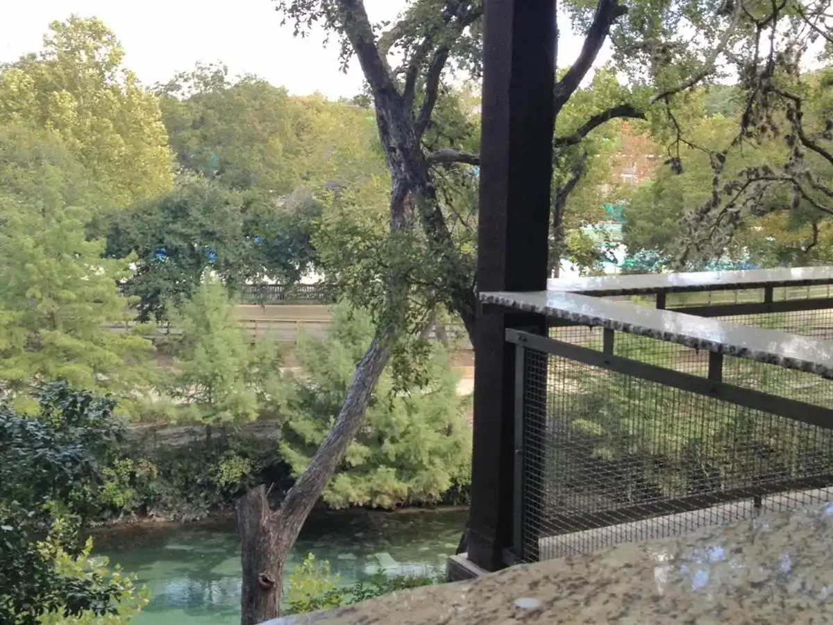 a view of a river from a bridge at The Resort at Schlitterbahn in New Braunfels