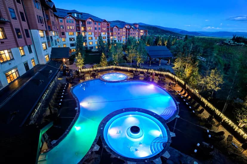 Shared outdoor hot tub at The Steamboat Grand