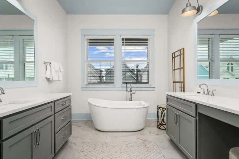 Deep soaking tub at The Surf House 7BR Panama City Beach Rental in Panama City Beach, FL