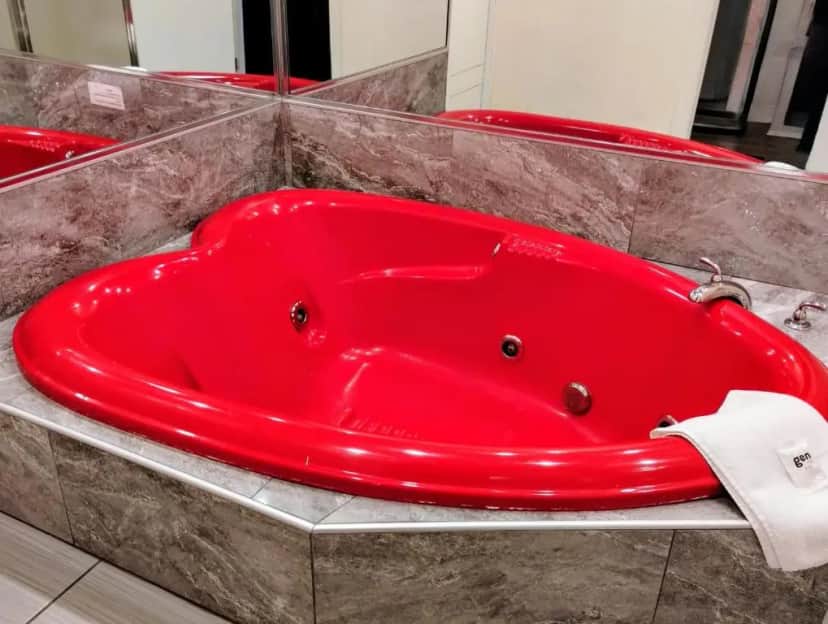 Private in-room jacuzzi tub in the King Room with Spa Bath at The Tiki Resort