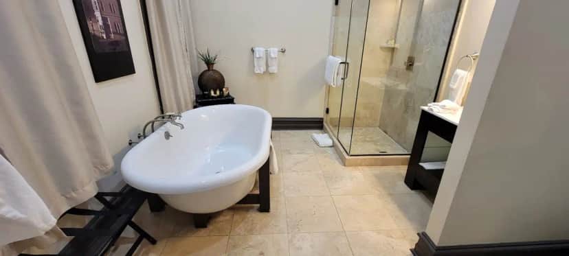 Deep soaking bathtub at The Trinity Hotel