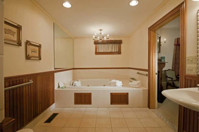 Shared indoor hot tub at The Wentworth Inn in Jackson, NH