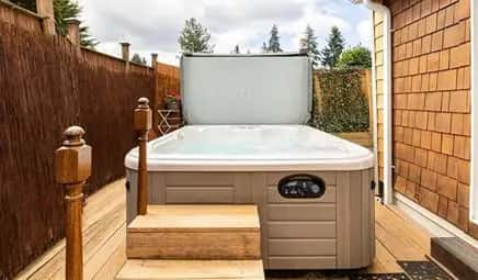 In-room hot tub at Tiny House with private Hot Tub near Seattle in Shoreline, WA