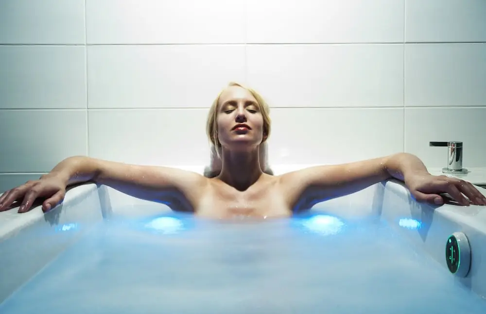 Private in-room jacuzzi tub in the SANCTUARY SUITE at Tower23 Hotel
