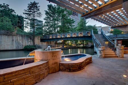 Shared outdoor hot tub