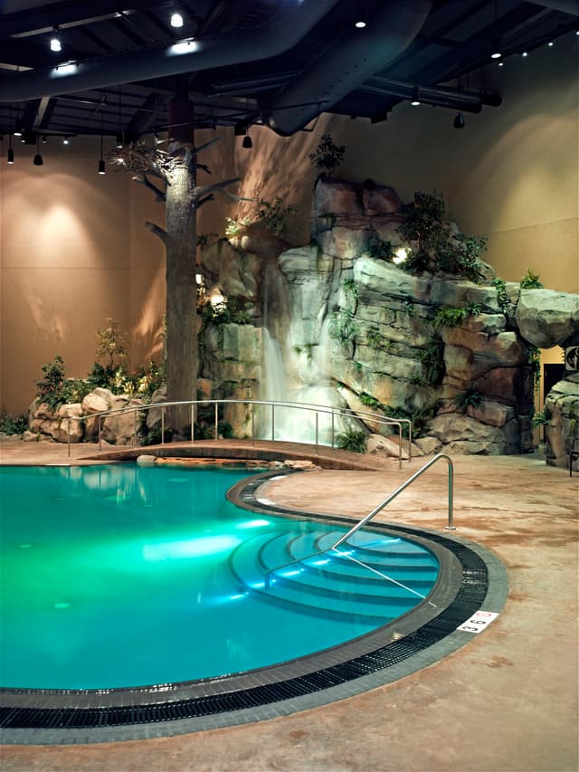 Shared indoor hot tub