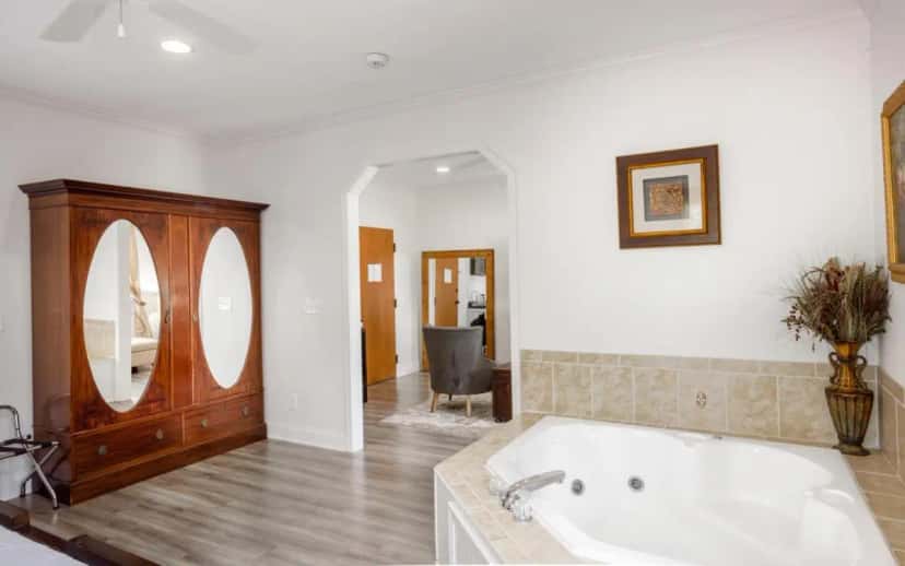 In-room hot tub at Twenty Seven on Park in Dahlonega, GA