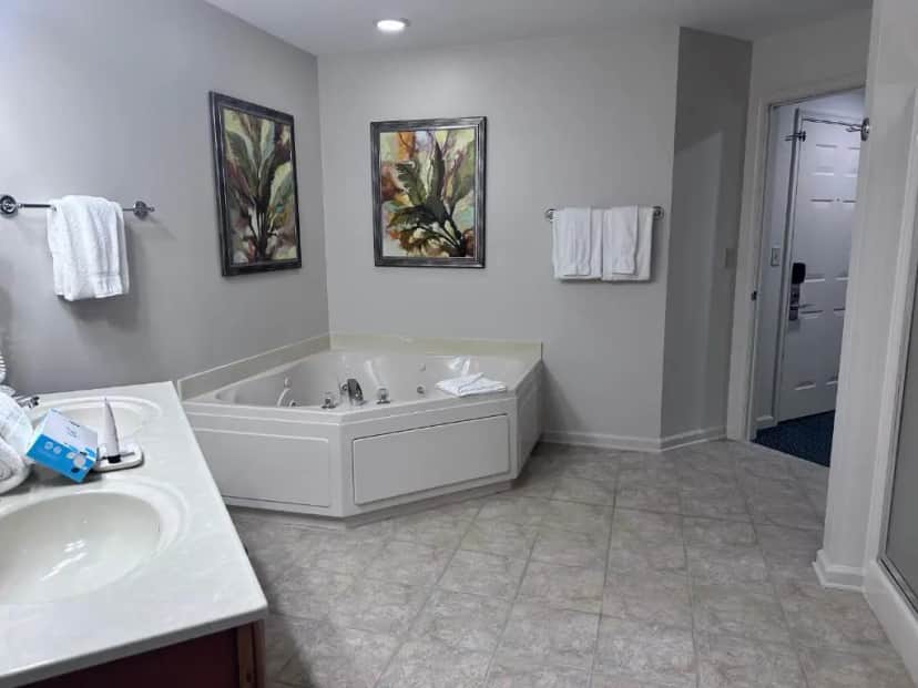 Private in-room jacuzzi tub in the Deluxe Suite at Vacation Village at Williamsburg