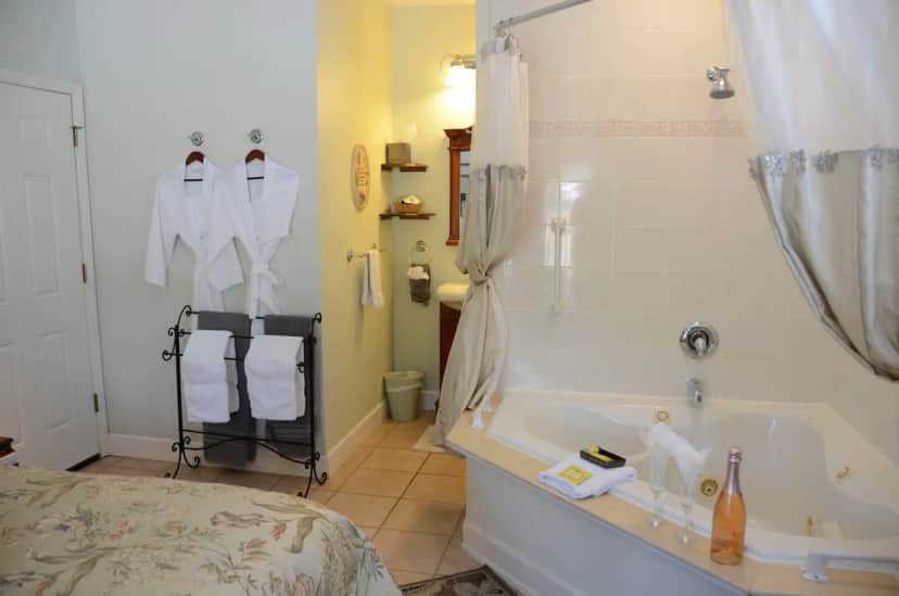 Deep soaking bathtub at Victorian House Bed & Breakfast