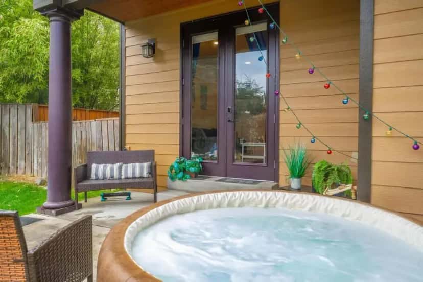 In-room hot tub at Villa Luna B&B in Gig Harbor, WA