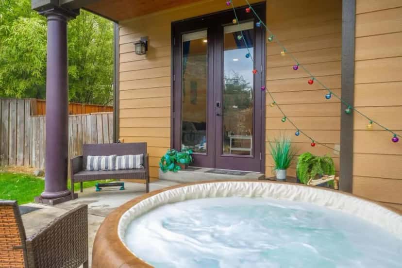 In-room hot tub at Villa Luna B&B in Gig Harbor, WA
