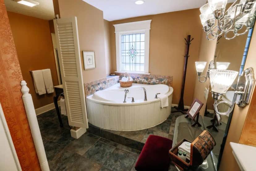 Private in-room jacuzzi tub in the Queen Room with Spa Bath at Walnut Street Inn