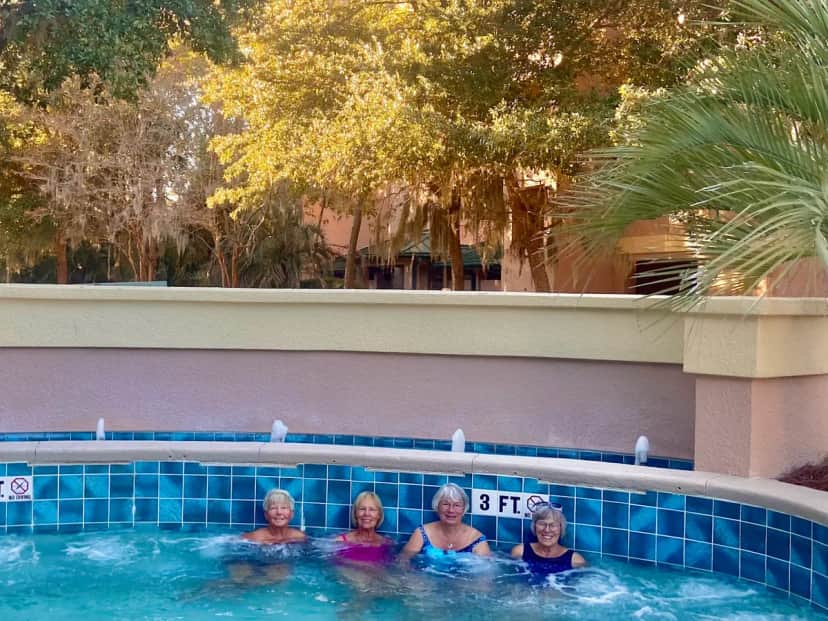 Shared outdoor hot tub at Waterside by Spinnaker Resorts