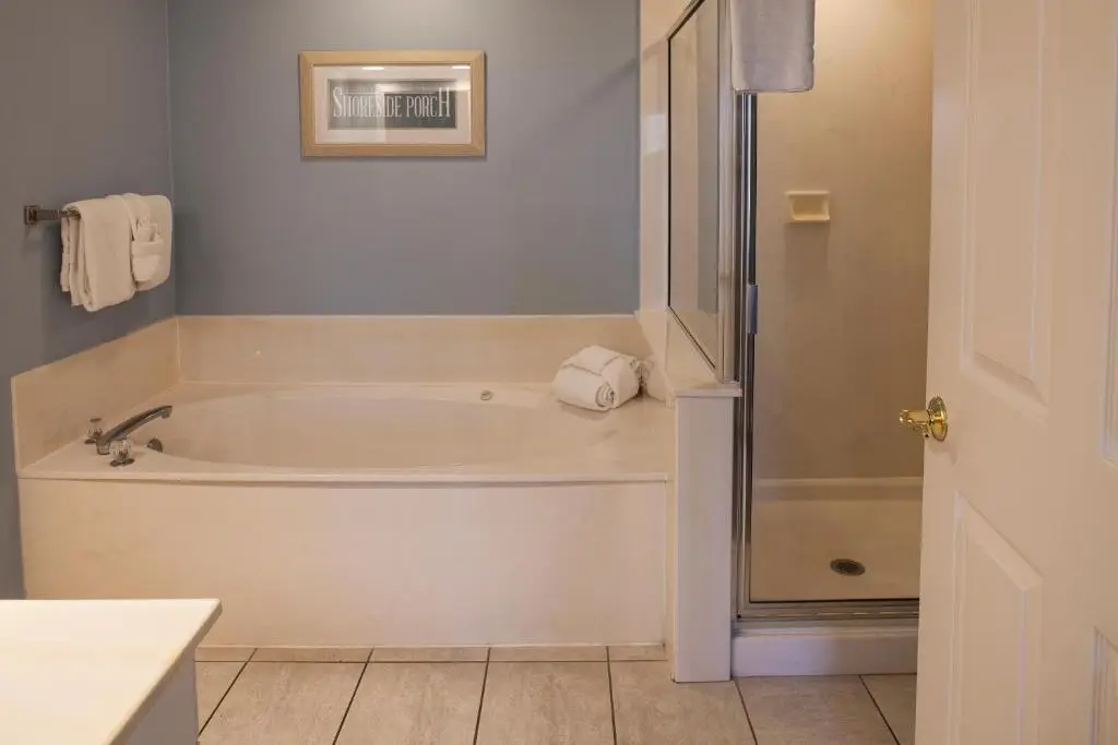 Private in-room jacuzzi tub in the Two-Bedroom Villa at Waterside by Spinnaker Resorts