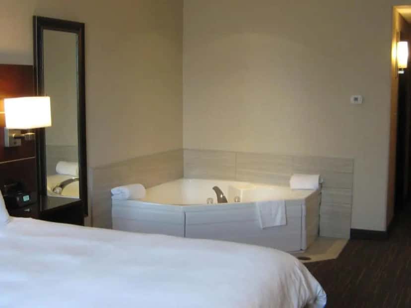 In-room hot tub at Wyndham Moline on John Deere Commons in Moline, IL