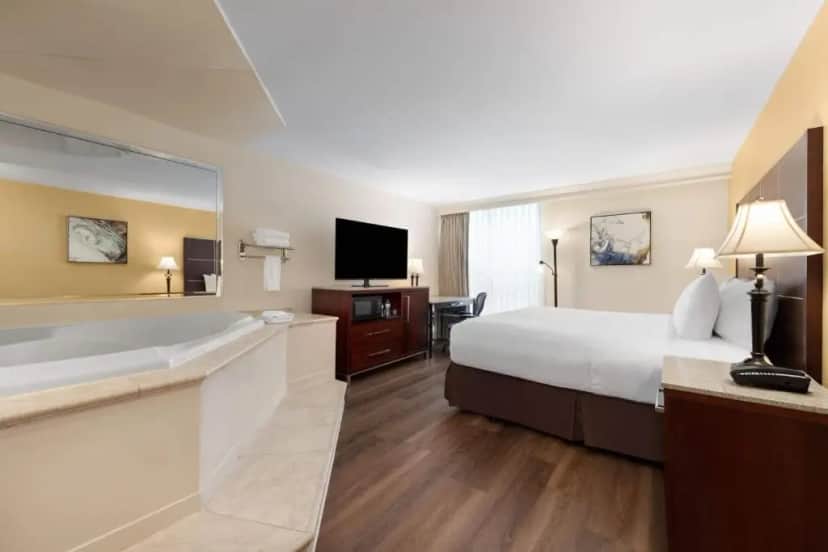 Private in-room jacuzzi tub in the Deluxe King Suite - Non-Smoking at Wyndham Riverfront Little Rock