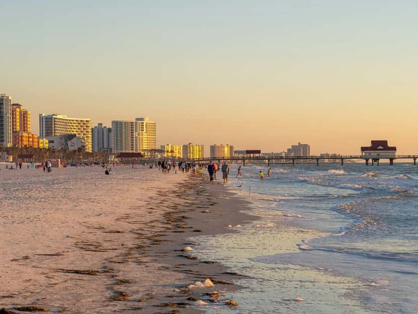 White sand and Gulf water at Clearwater Beach, Florida