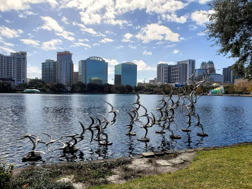 Lake Eola and the Orlando, Florida skyline
