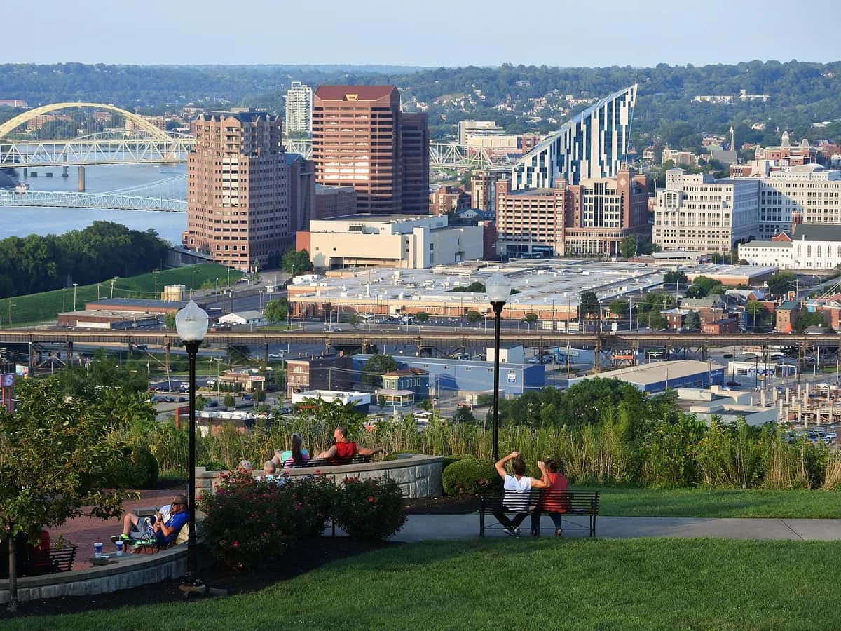 Roebling Suspension Bridge over the Ohio River at Covington, Kentucky