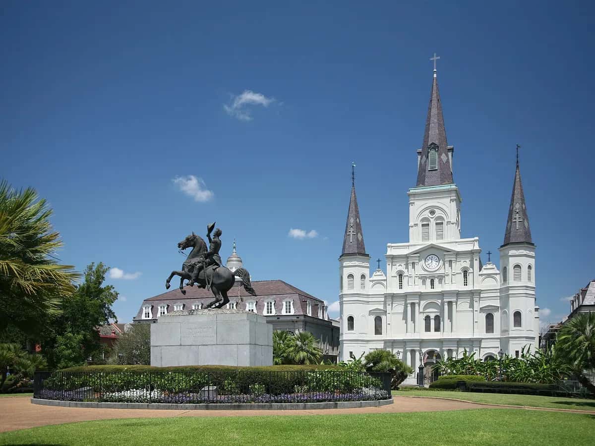St. Louis Cathedral and Jackson Square in the New Orleans French Quarter