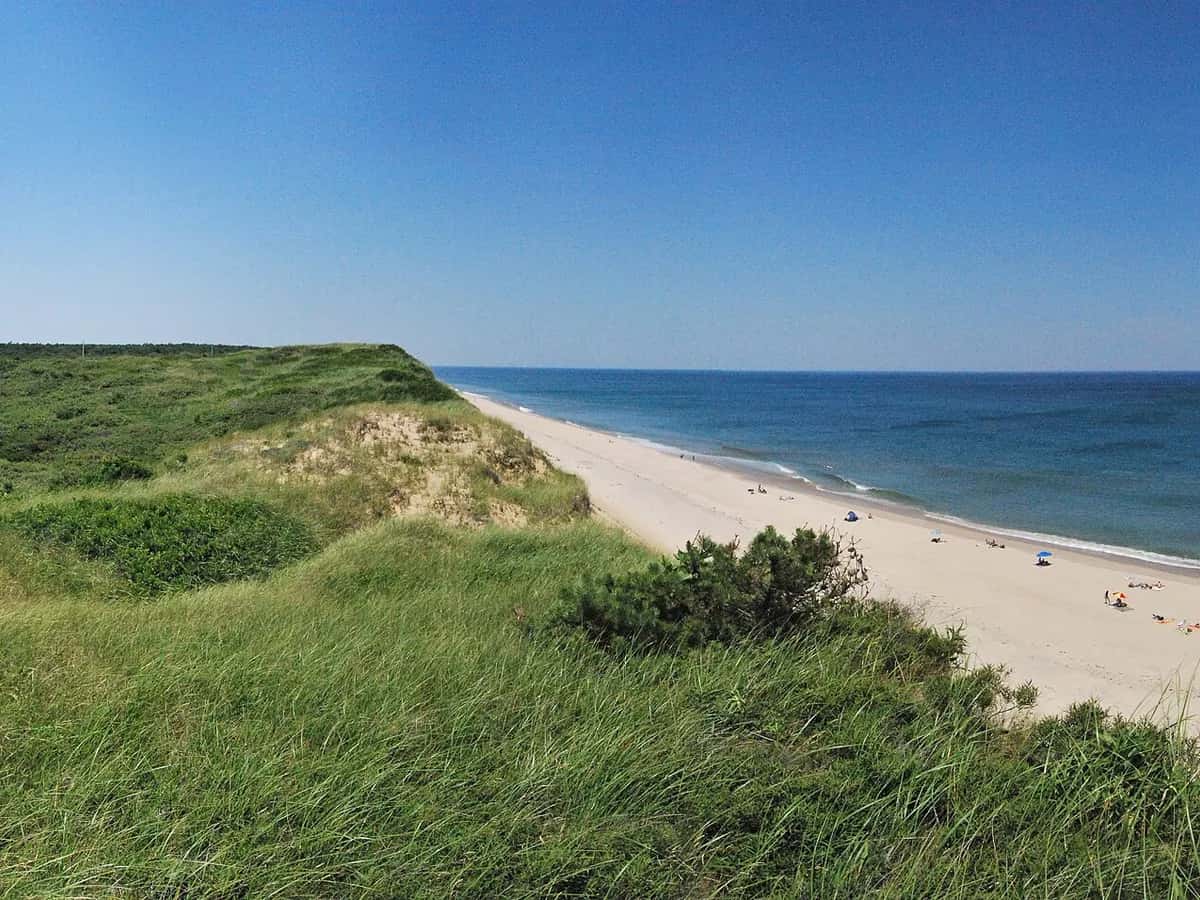 Nauset Light above the dunes of Cape Cod National Seashore