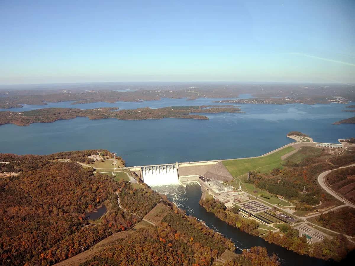 Table Rock Lake surrounded by wooded Ozark hills near Branson
