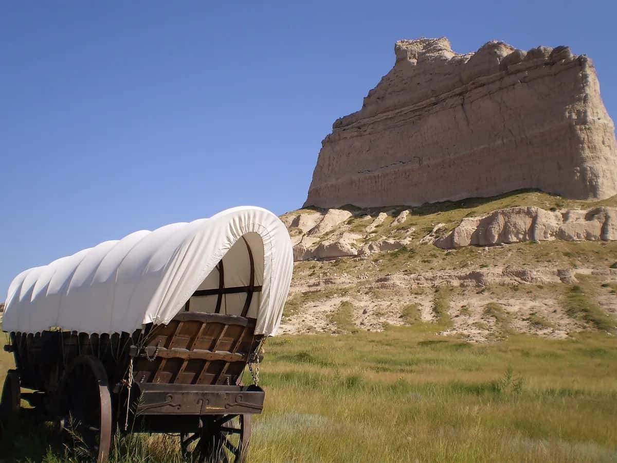 Scotts Bluff National Monument rising above the Nebraska prairie