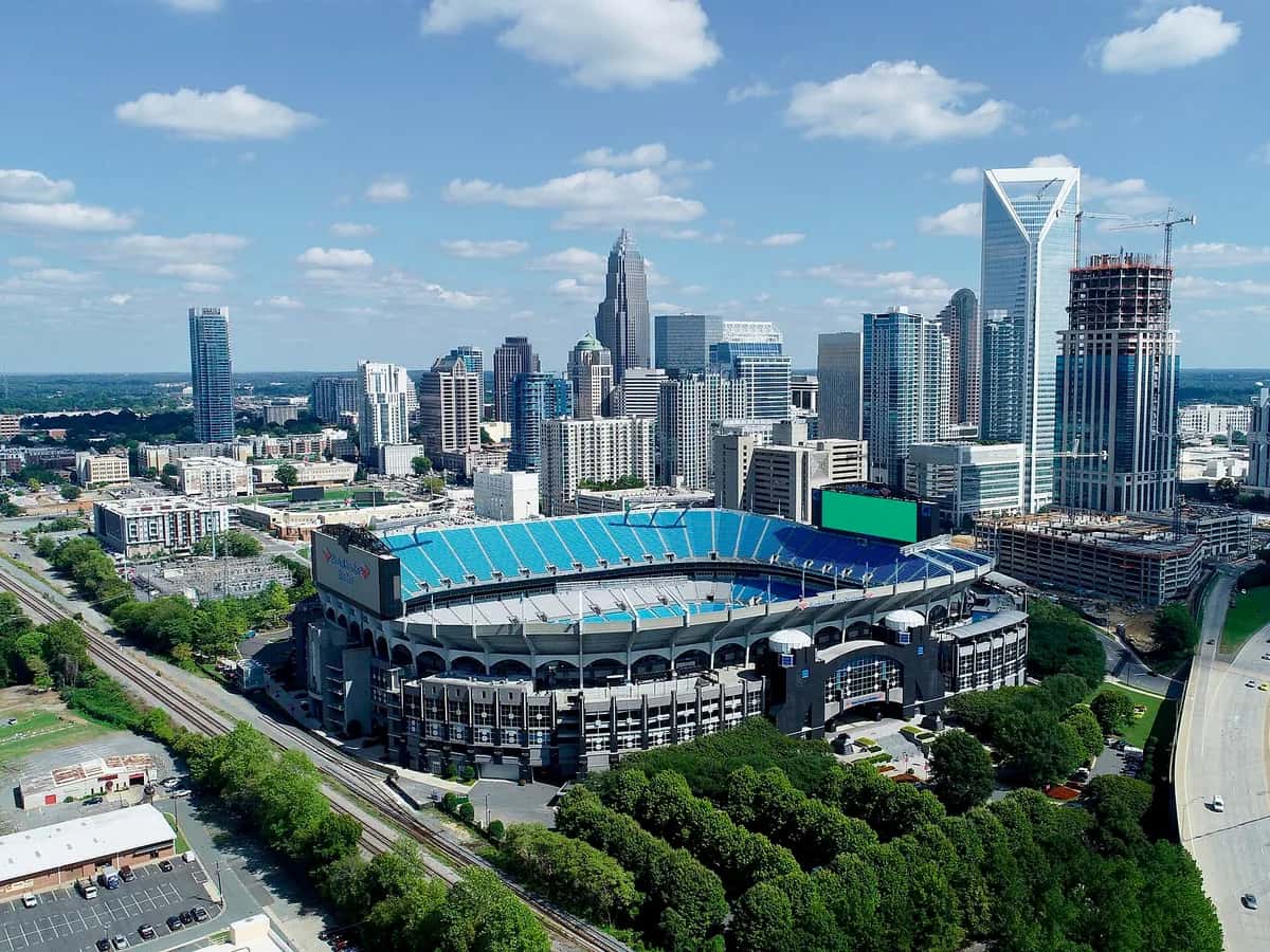 Uptown Charlotte skyline at dusk