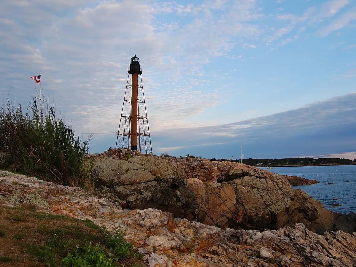 Marblehead Lighthouse on the Lake Erie shore in Ohio