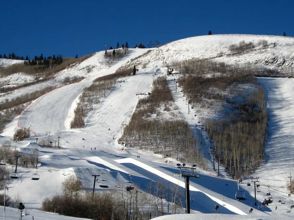 Snowy Wasatch Mountains above Park City, Utah