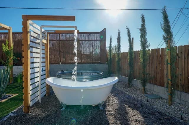 Private outdoor hot tub