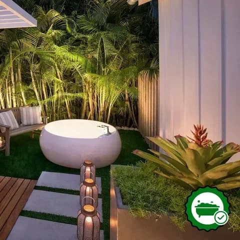 Private outdoor hot tub
