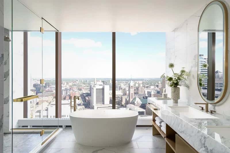 In-room hot tub at Four Seasons Hotel Minneapolis in Minneapolis, MN