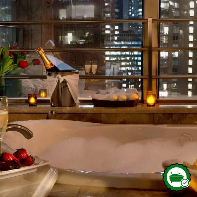 In-room hot tub at The Kimberly Hotel in New York City, NY