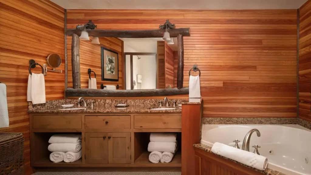 Shared outdoor hot tub at Whiteface Lodge in Lake Placid, NY