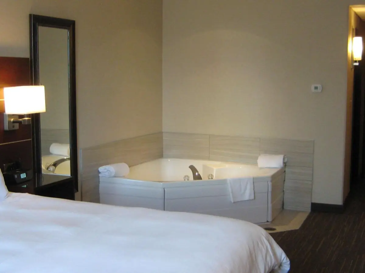 In-room hot tub at Wyndham Moline on John Deere Commons in Moline, IL